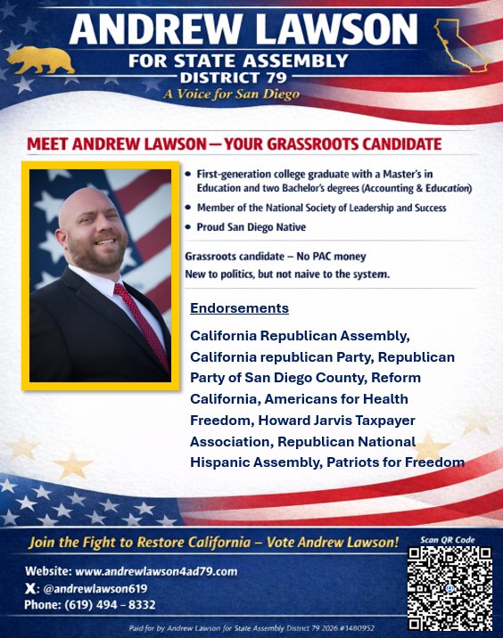 Andrew Lawson campaign flyer - Meet Your Grassroots Candidate